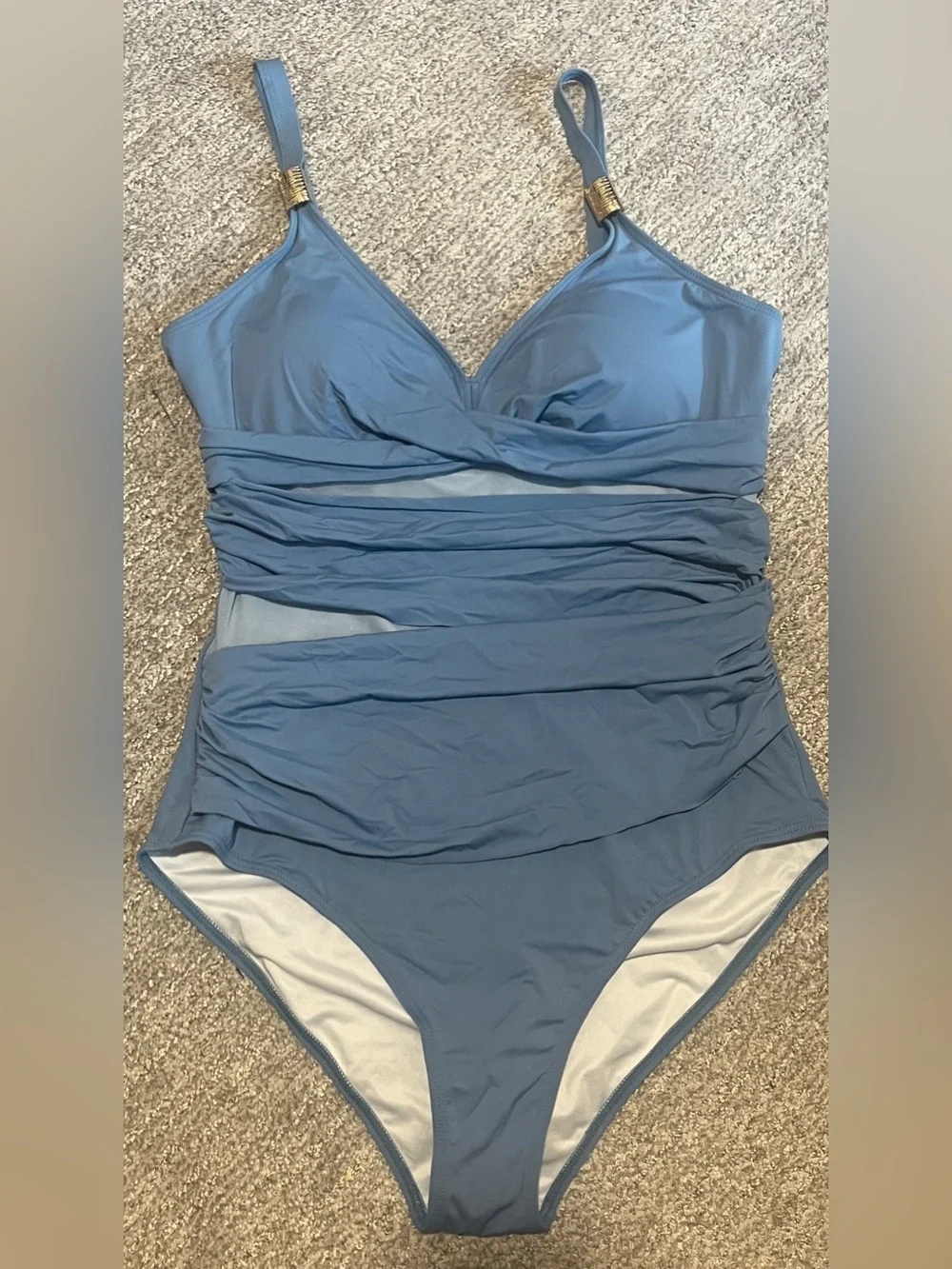Mesh One Piece Swimsuits Tummy Control V Neck Sexy Push Up 1506/bb1-1